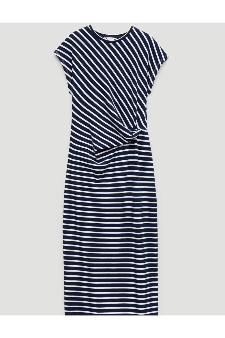 Athena Twist Detail Jersey Dress, Alternate, color, Stripe Navy