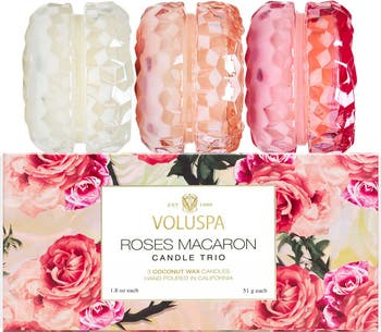 【レビューで送料無料】 Macaron Roses Voluspa 3-Piece Nordstrom | Set Gift Candle 小物入れ