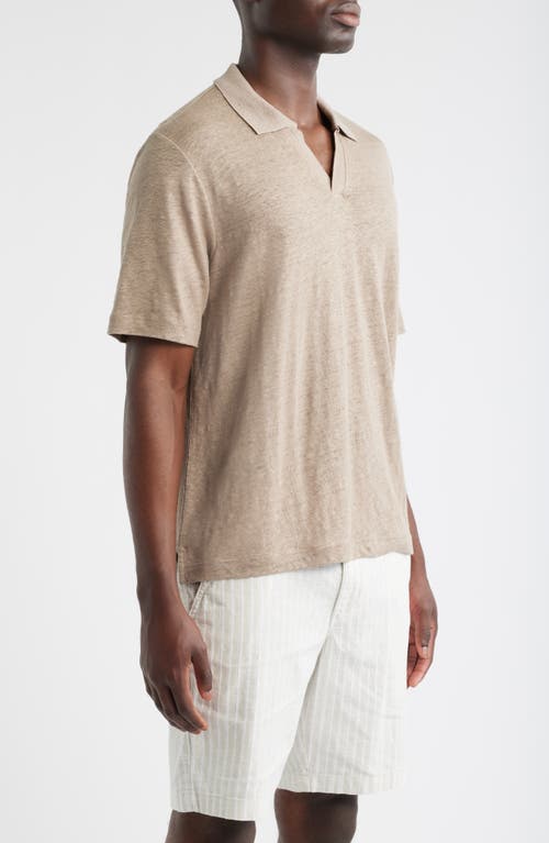 Nordstrom Linen Johnny Collar Polo In Nude