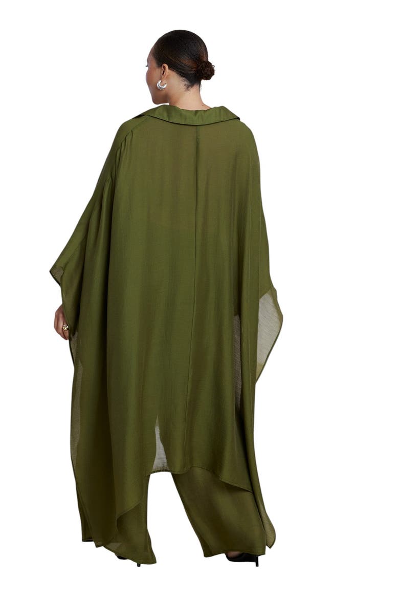 Semi Sheer Kaftan Top (plus), Alternate, color, FOREST MOSS