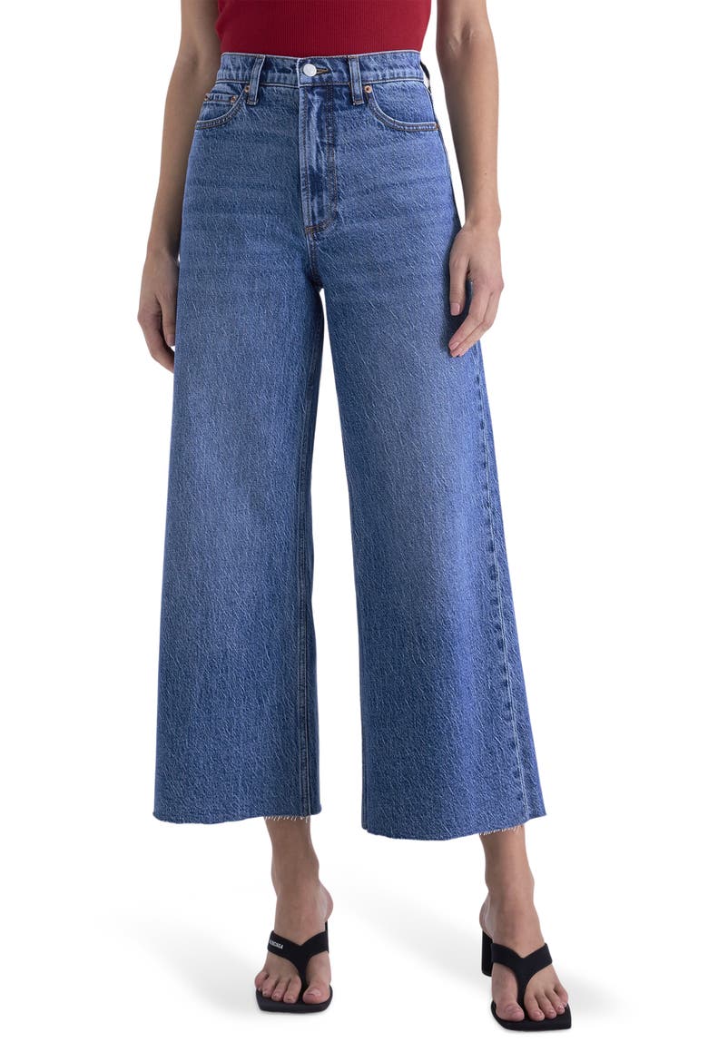 Lana Raw Hem High Waist Ankle Wide Leg Jeans, Main, color, CITYSCAPE