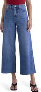 Pistola Lana Raw Hem High Waist Ankle Wide Leg Jeans