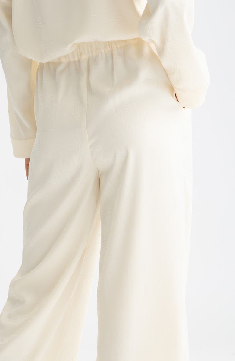 Scotch & Soda Eleni Jacquard Wide Leg Pants, Alternate, color, Eggnog