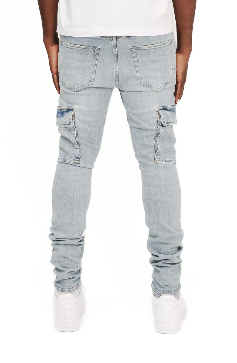 PURPLE BRAND Skinny Cargo Jeans, Alternate, color, Light Indigo