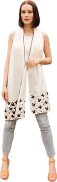 RAAS Lepida Silk Embroidered Scarf