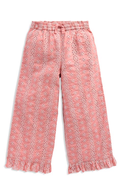 Kids' Floral Embroidered Frill Hem Pants (Toddler, Little Kid & Big Kid)