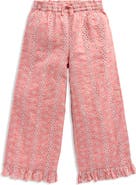 Mini Boden Kids' Floral Embroidered Frill Hem Pants