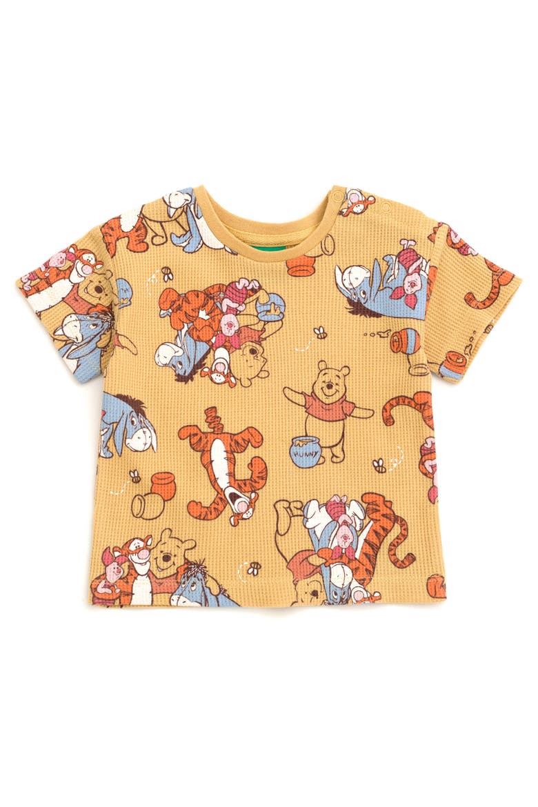 Winnie the Pooh Waffle T-Shirt & Shorts Set, Alternate, color, Khaki