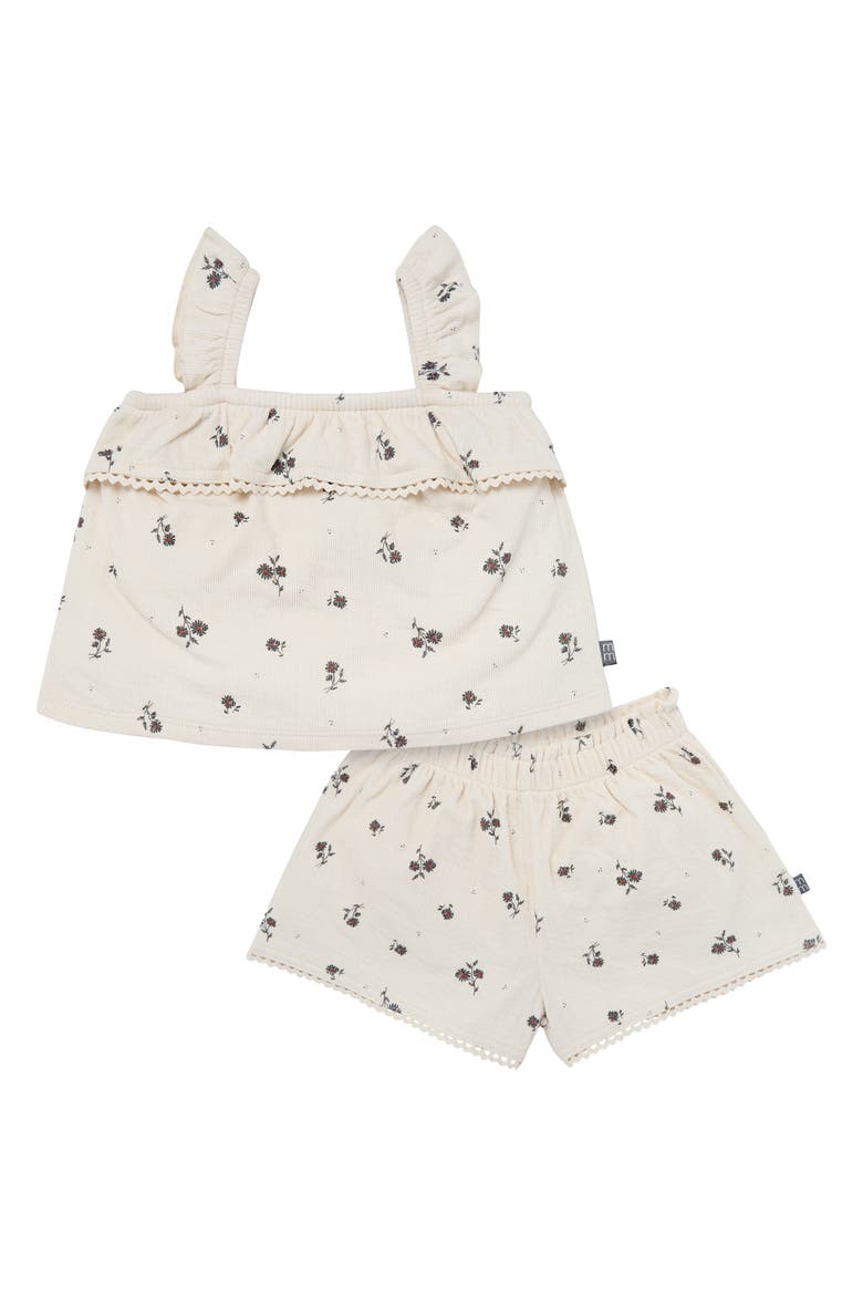 Floral Top and Shorts Set, Main, color, Beige Floral