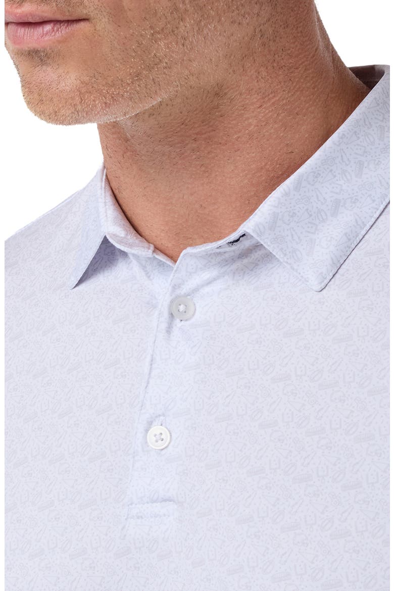 Versa Classic Fit Football Print Performance Golf Polo, Alternate, color, ALUMINUM END ZONE