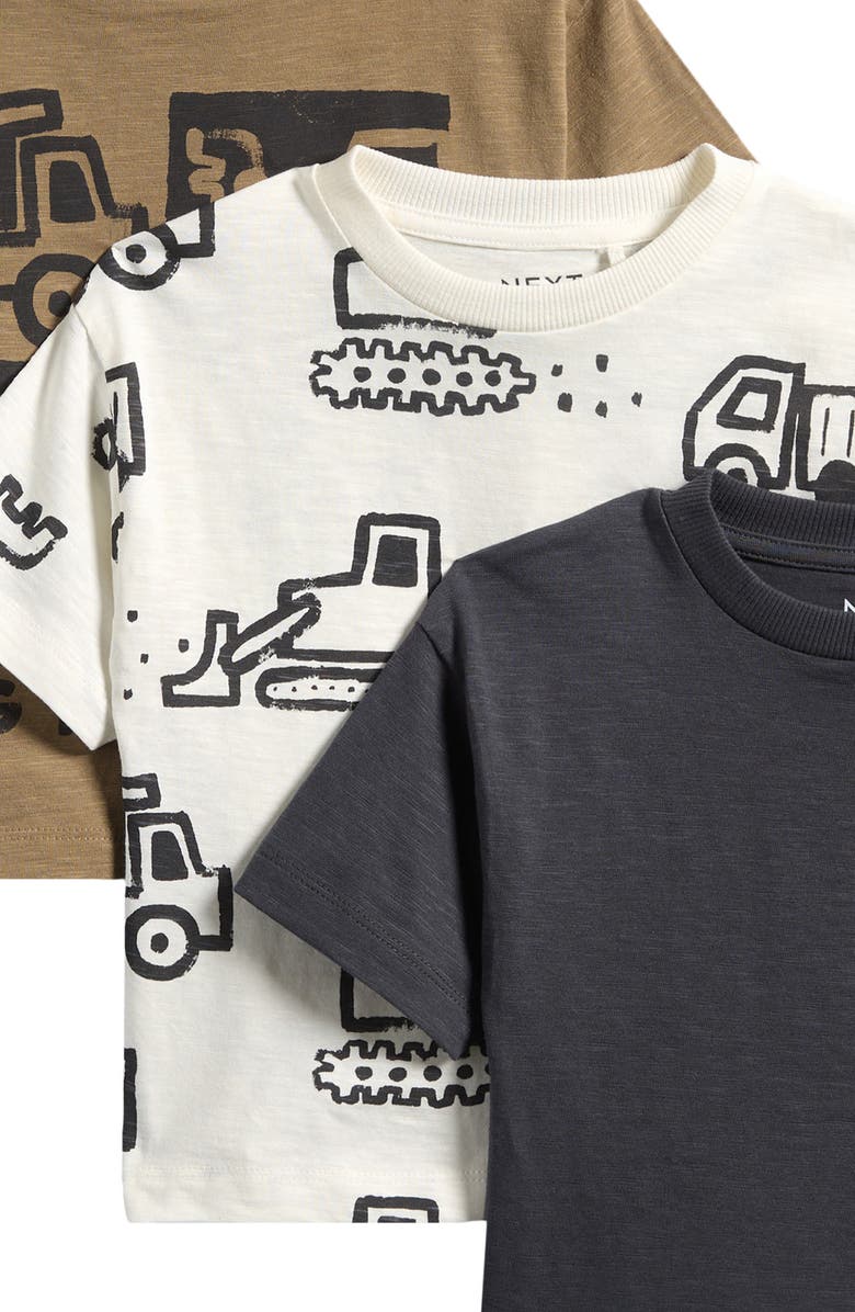 NEXT Kids' Assorted 3-Pack Cotton T-Shirts, Alternate, color, Neutral