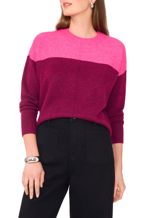 Extended Shoulder Colorblock Sweater