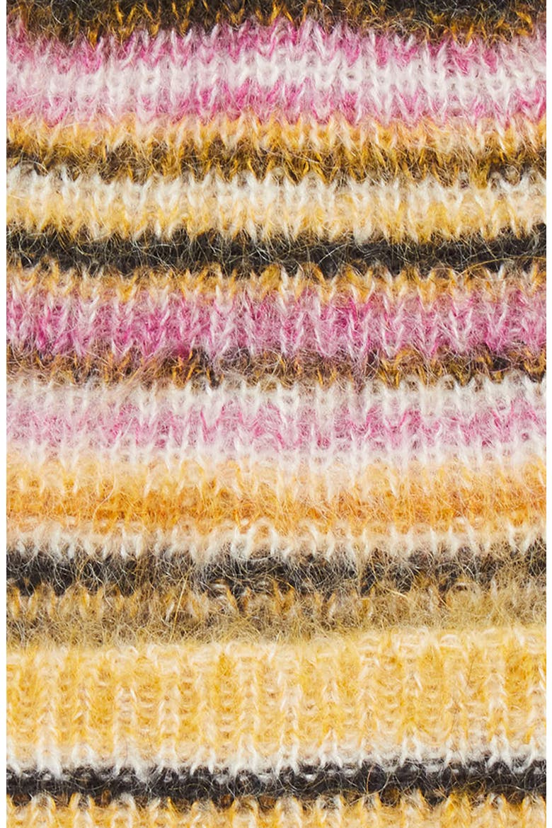 Morenne Stripe Mohair & Wool Blend Beanie, Alternate, color, MUSTARD 10MD