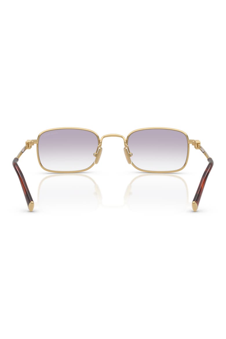 49mm Rectangular Sunglasses, Alternate, color, GOLD / CLEAR / DARK GREY