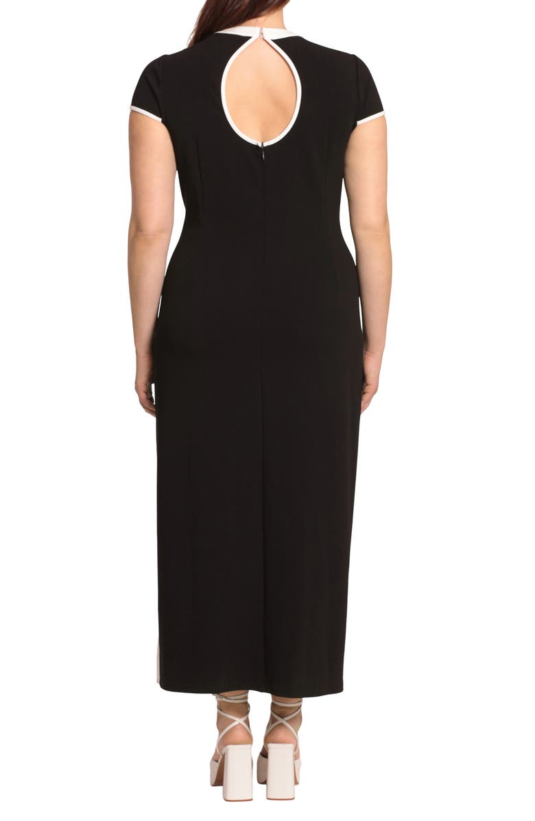 Donna Morgan Contrast Detail Fitted Maxi Dress, Alternate, color,