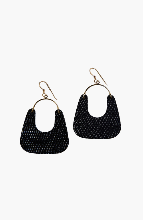 Nickel & Suede Noras Leather Earrings In Multi