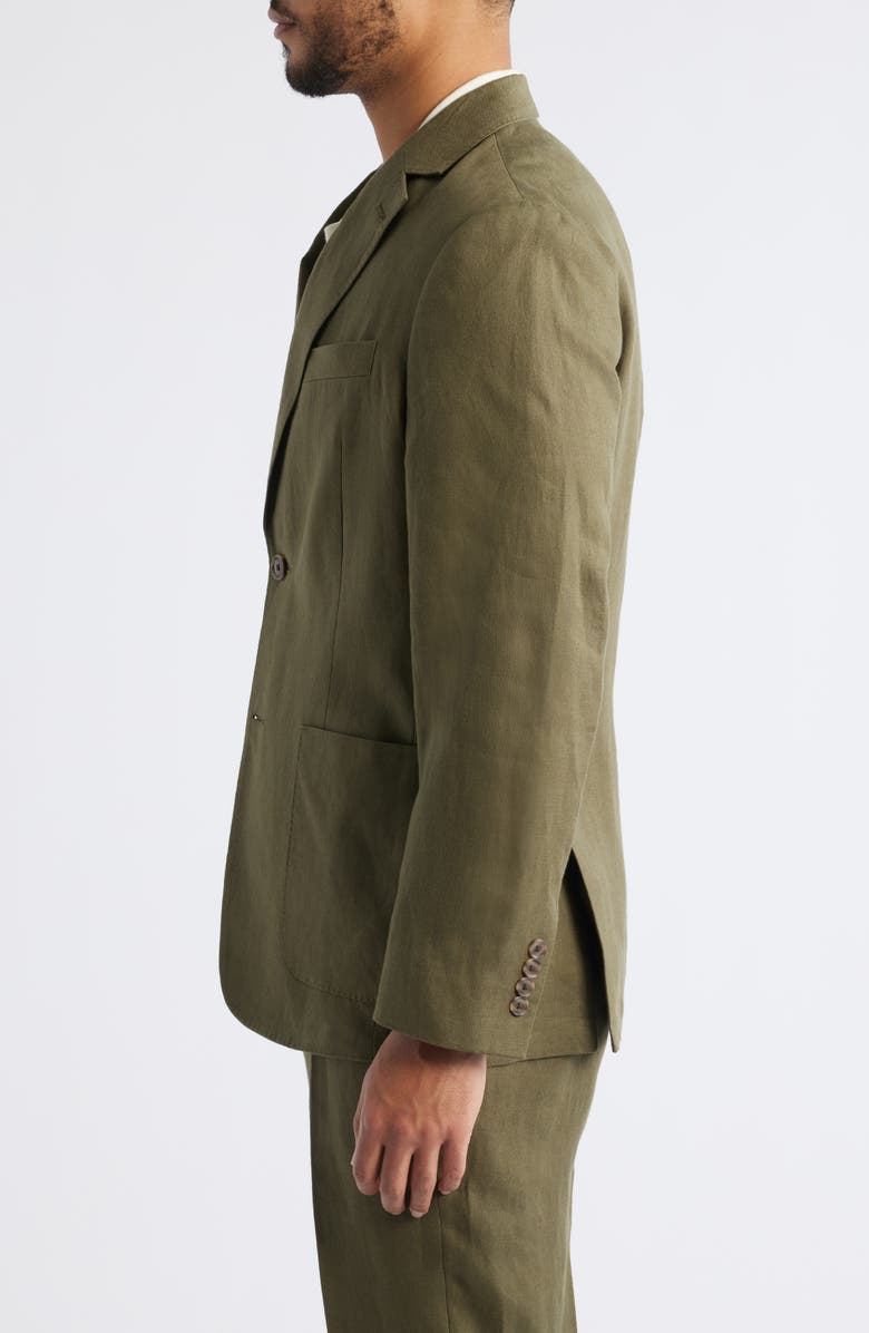 Nordstrom Henrik Trim Fit Solid Italian Linen Suit Separate Jacket, Alternate, color, Olive Ivy