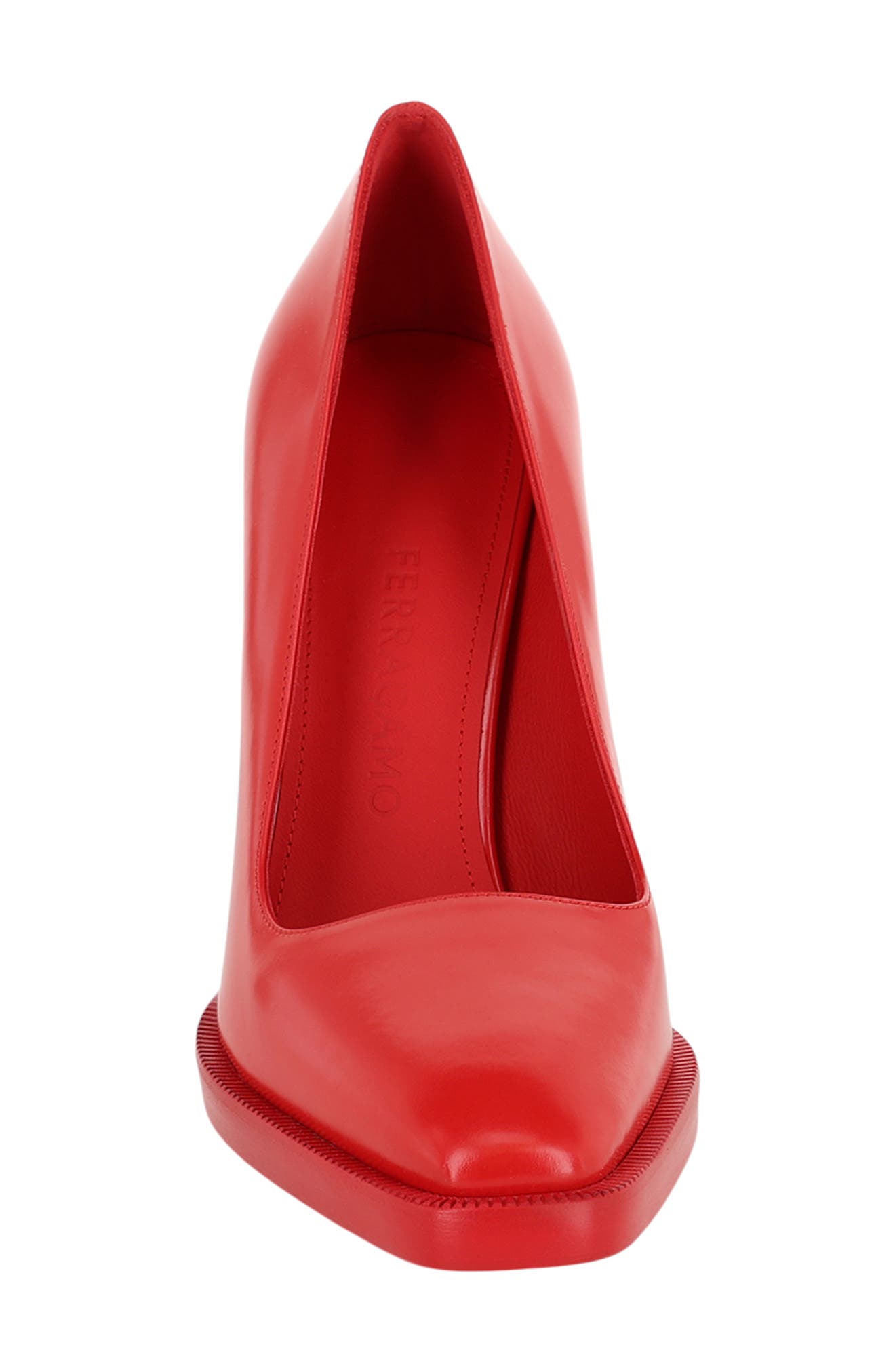 FERRAGAMO Anser X5 Leather Pump, Alternate, color, Red