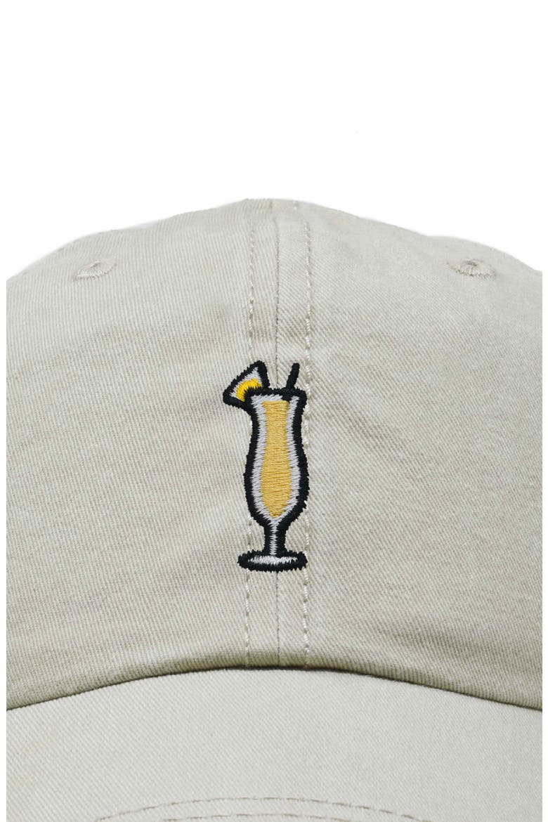 Pina Colada Embroidered Dad Cap, Alternate, color, Washed Stone White
