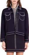 English Factory Denim Look Collared Cardigan