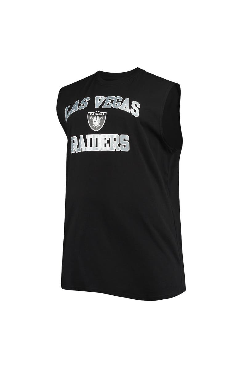 PROFILE Men's Black Las Vegas Raiders Big & Tall Muscle Tank Top, Alternate, color, 
