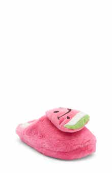 JOE BOXER Happy Watermelon Faux Fur Clog Slipper