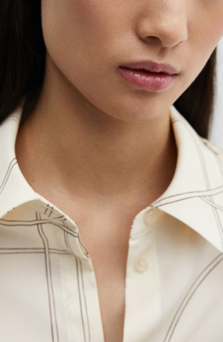 MANGO Regular Fit Flowy Button-Up Shirt, Alternate, color, 