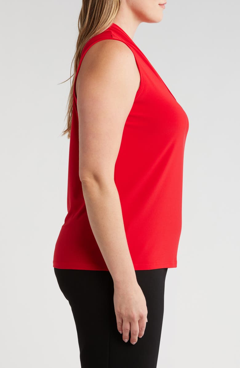 Anne Klein Triple Pleat Sleeveless V-Neck Top, Alternate, color, 