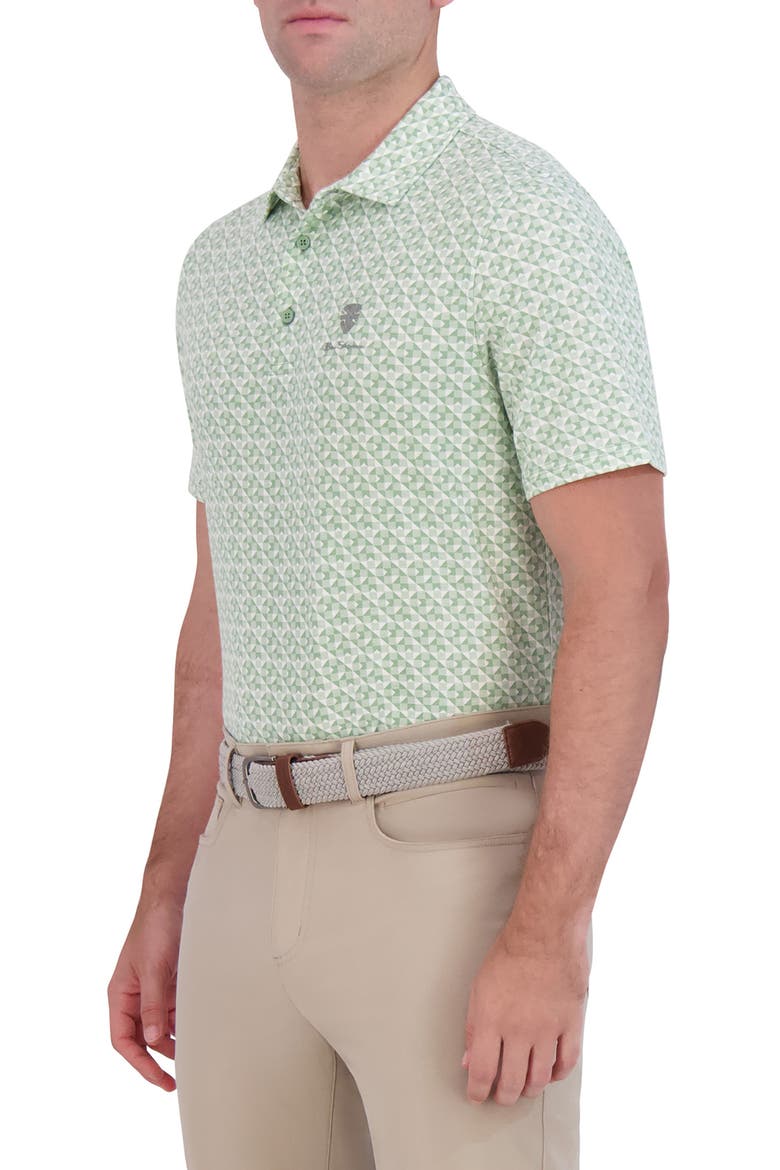 Optic Geometric Tech Terry Golf Polo, Alternate, color, SAGE