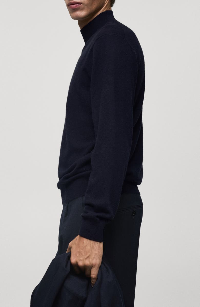 MANGO Mock Neck Cashmere Sweater, Alternate, color, 