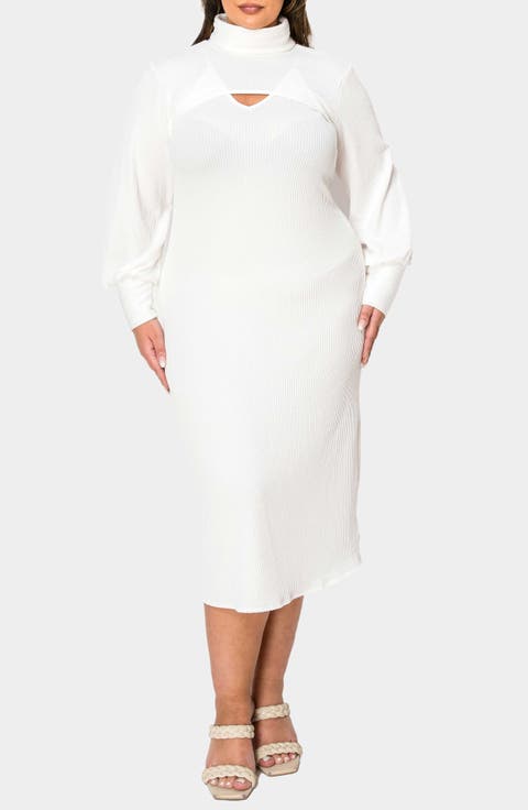 Aster Plissé Two-Piece Sweater Dress (Plus)