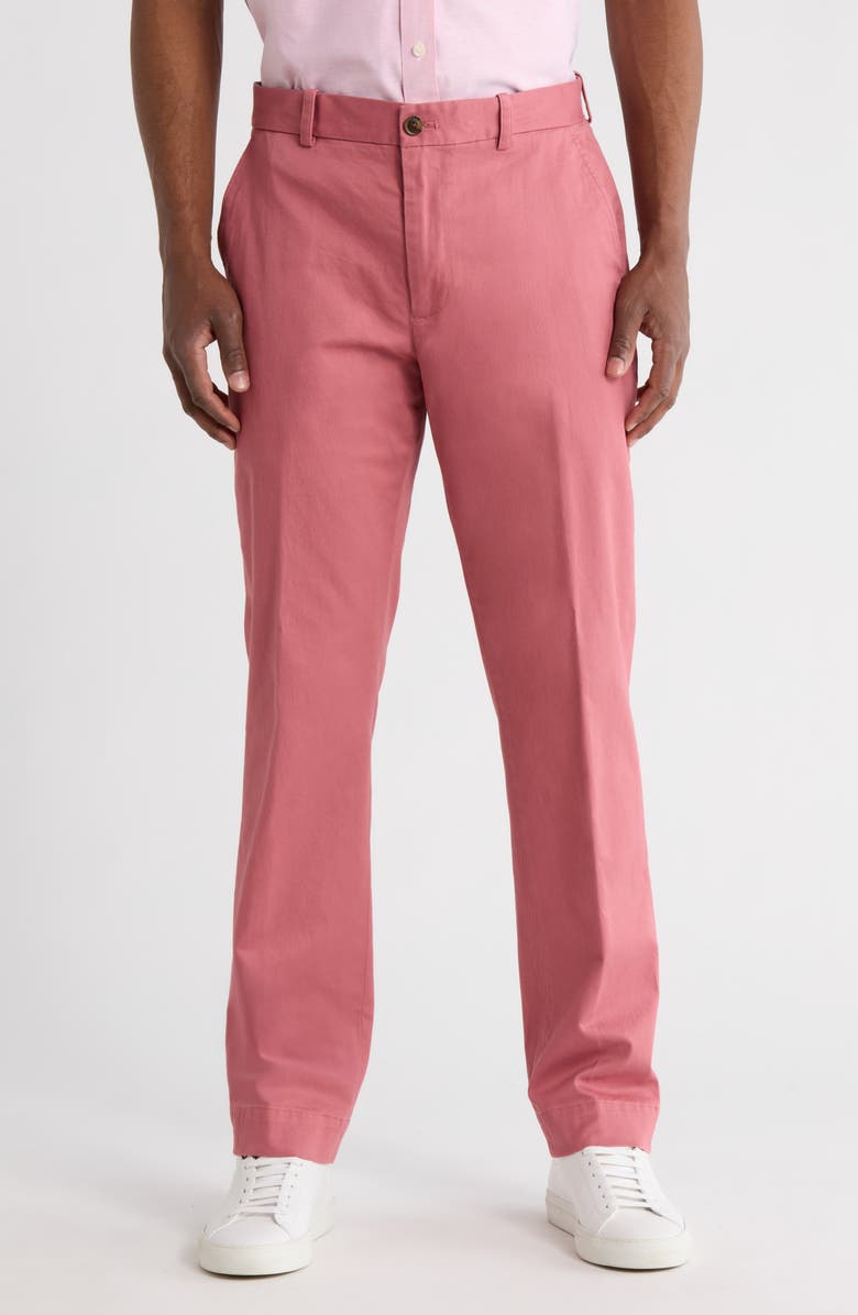 Brooks Brothers Stretch Cotton Twill Pants, Main, color, Mauvewood