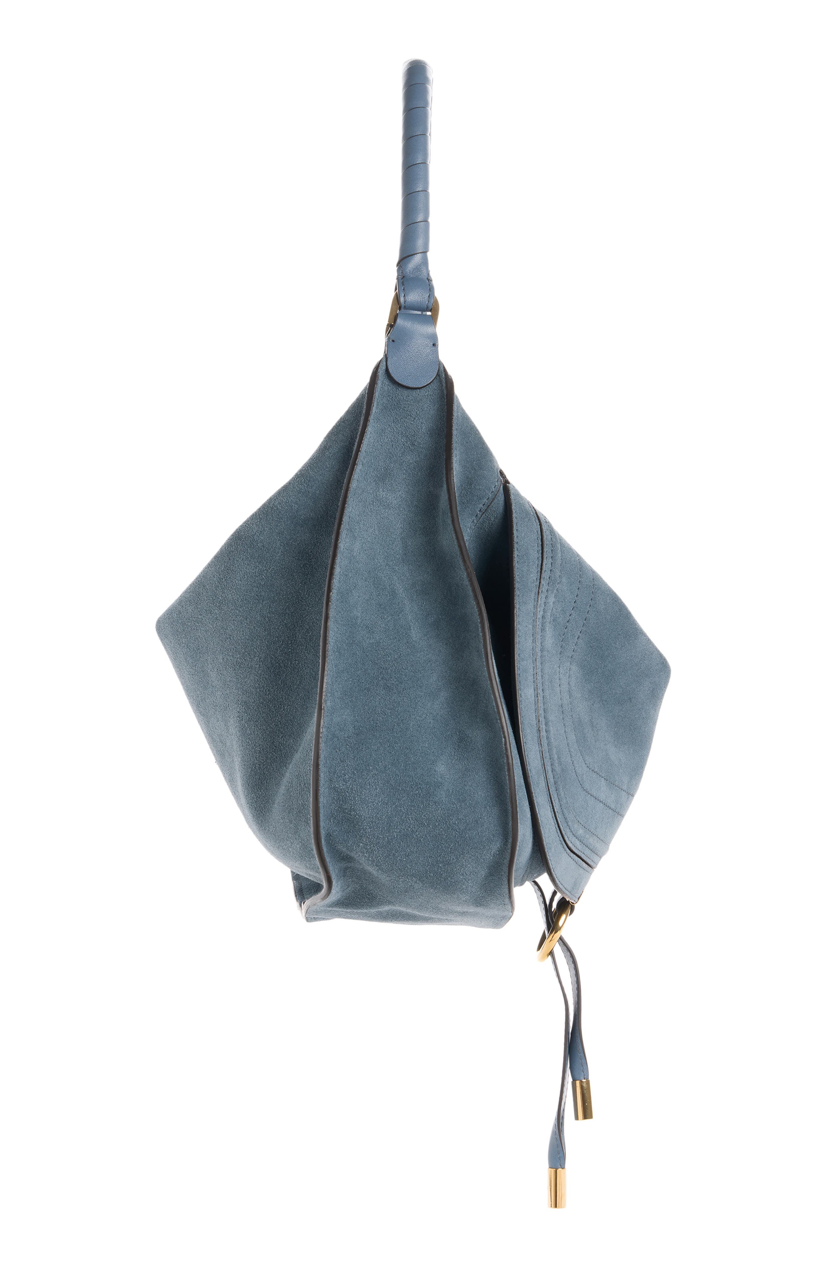 Chloé Medium Marcie Suede Shoulder Bag, Alternate, color, Ashes Blue