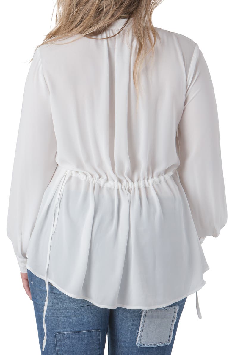 Standards & Practices Trisha Tuxedo Front Chiffon Blouse, Alternate, color, White