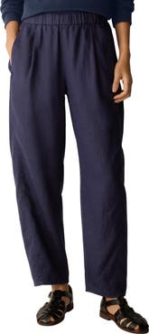 Eileen Fisher Pleated Organic Linen Lantern Pants