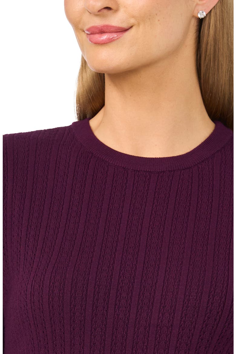 Pointelle Stitch Short Sleeve Sweater, Alternate, color, WINTER BLOOM
