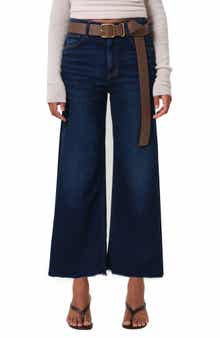 Citizens of Humanity Lyra Raw Hem High Waist Crop Wide Leg Jeans