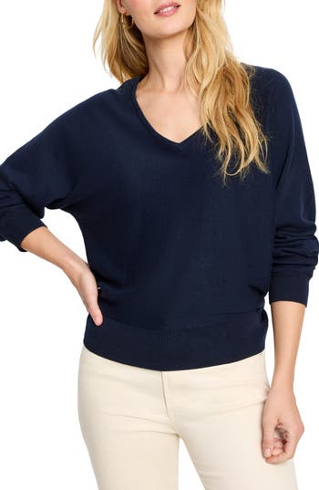 Nic + Zoe Nic+zoe Dolman Sleeve Sweater In Blue