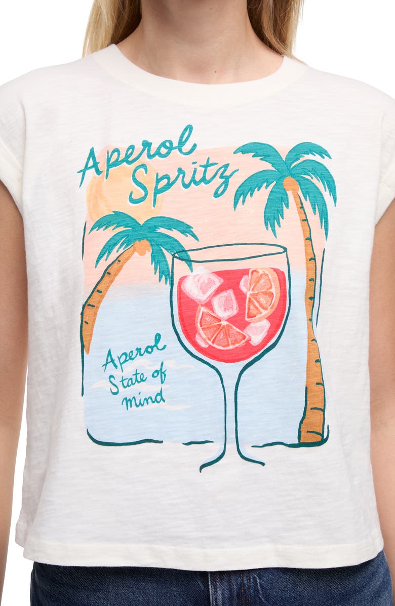 Wildfox Nova Aperol State Graphic T-Shirt, Alternate, color, Snow White