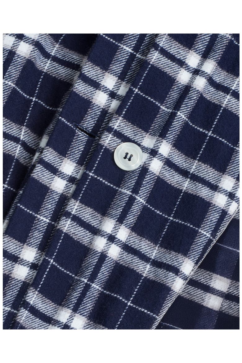 Oxford Tartan Cotton Flannel Duvet Cover, Alternate, color, NAVY