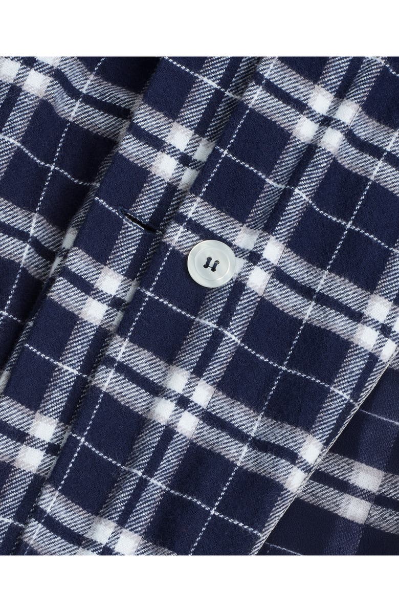 Petite Plume Oxford Tartan Cotton Flannel Duvet Cover, Alternate, color, Navy