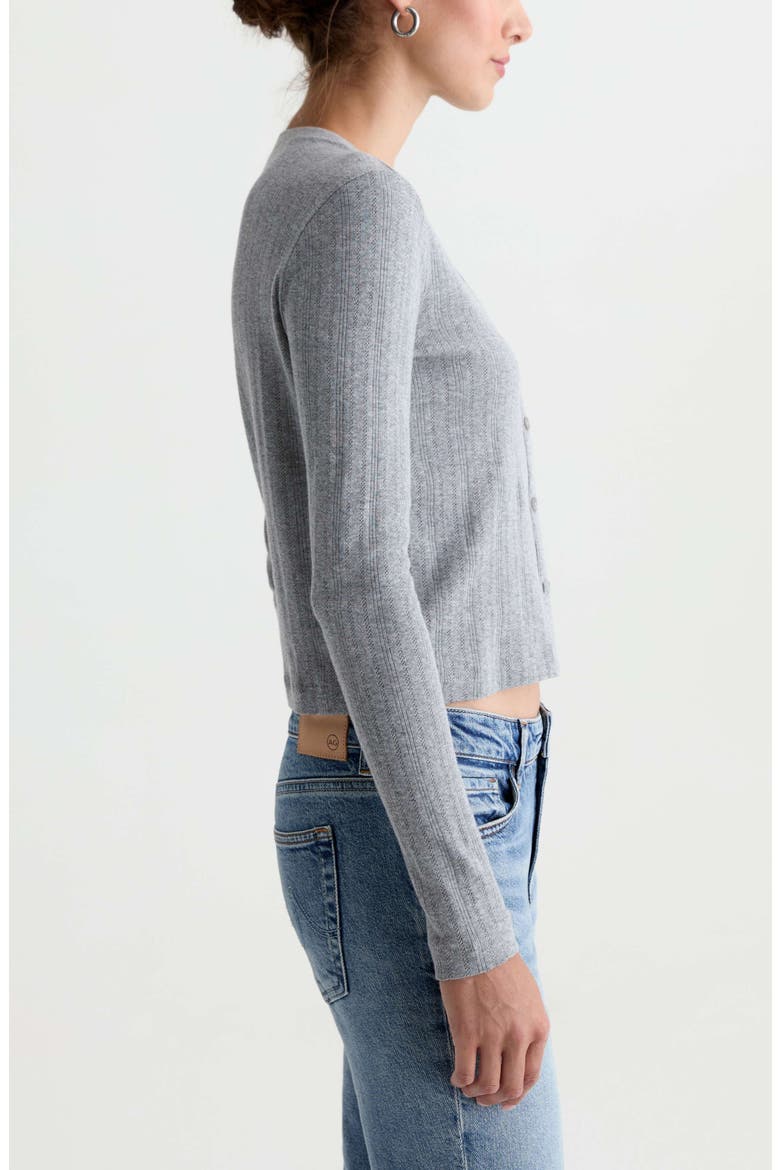 Edden Cotton Pointelle Cardigan, Alternate, color, HEATHER GREY