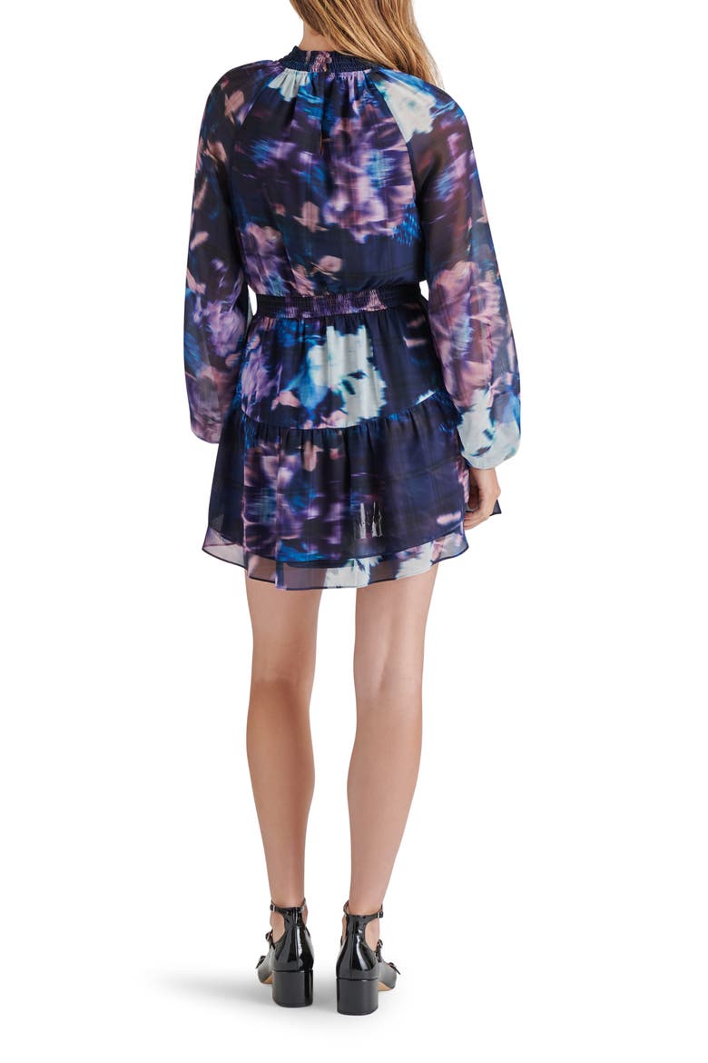Rylan Print Long Sleeve Minidress, Alternate, color, MIDNIGHT