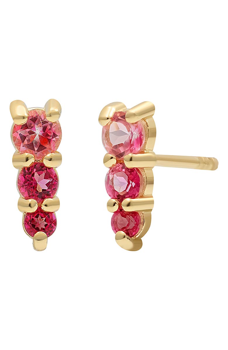 Bony Levy 14K Gold Pink Topaz Stud Earrings, Alternate, color, 14Ky