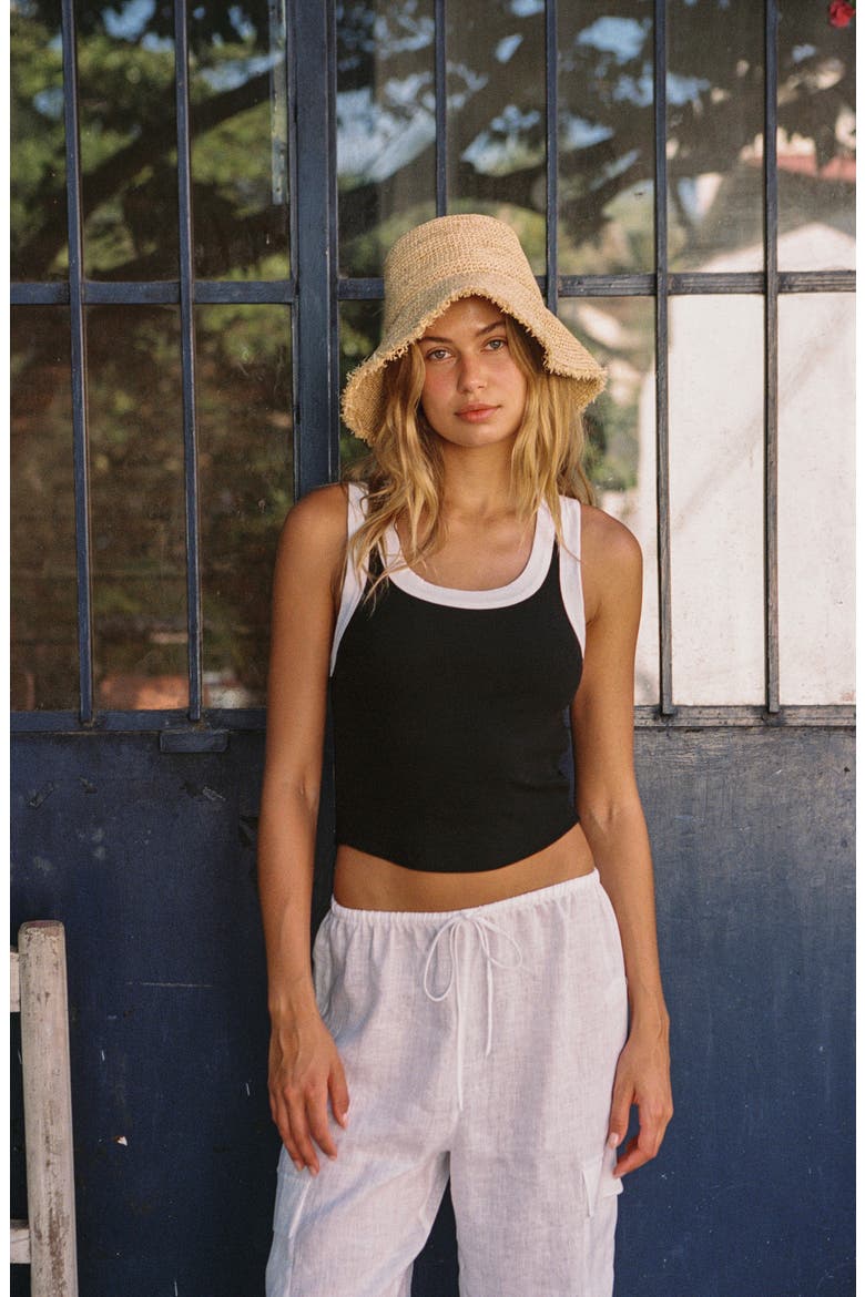 Paco Embellished Paper Raffia Bucket Hat, Alternate, color, NATURAL