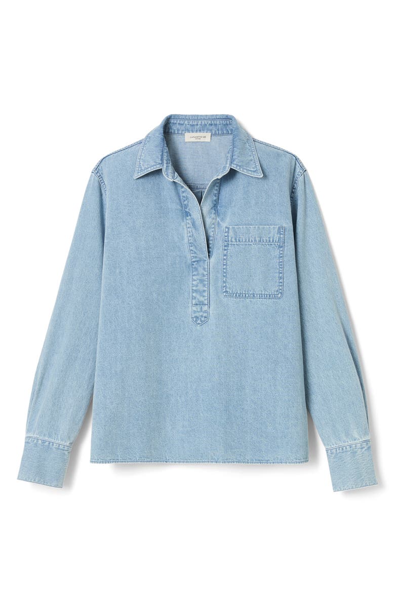 Lafayette 148 New York Patch Pocket Popover Shirt, Alternate, color,