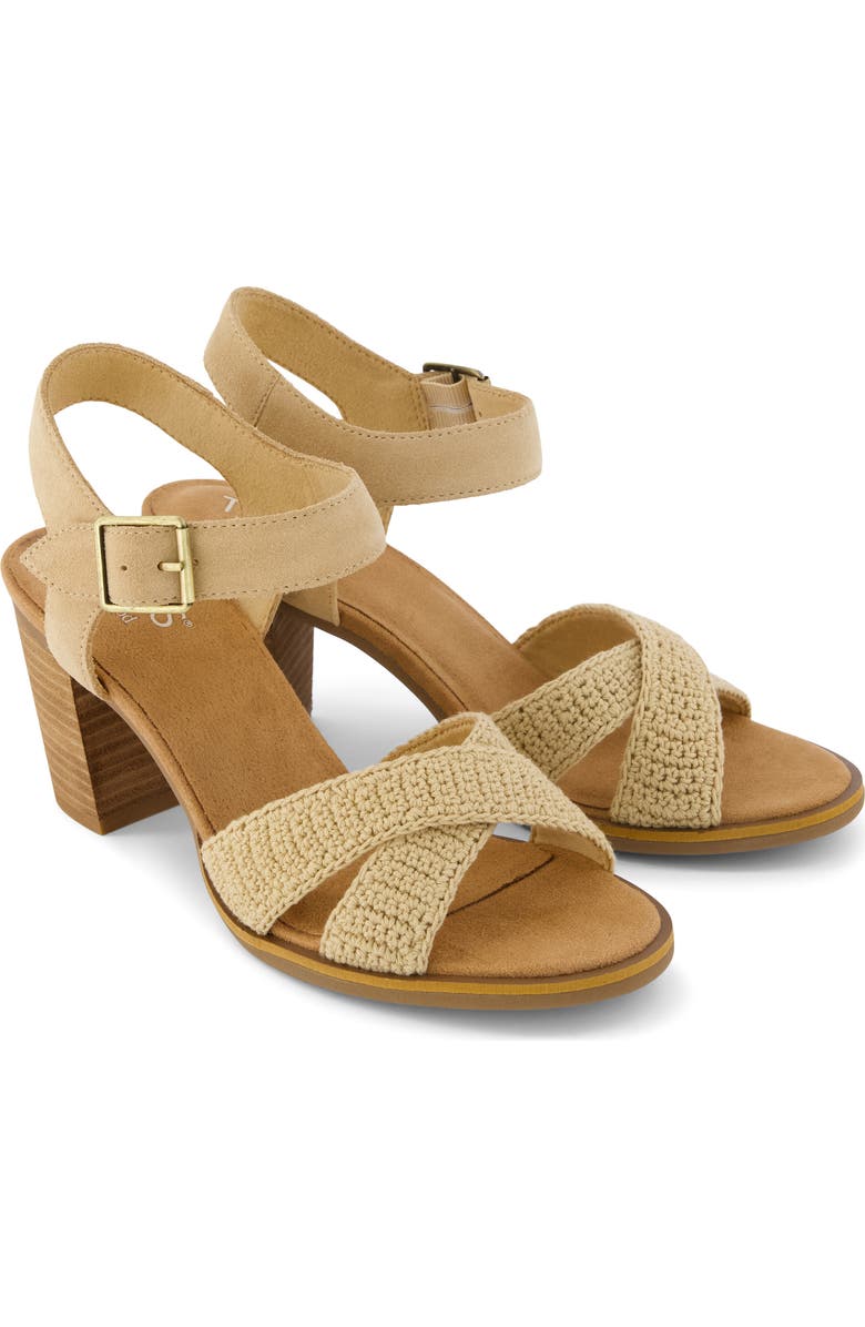 TOMS Majorca Ankle Strap Sandal, Alternate, color, Medium Beige Crochet