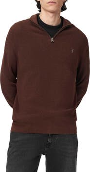 AllSaints Wool Blend Quarter Zip Sweater