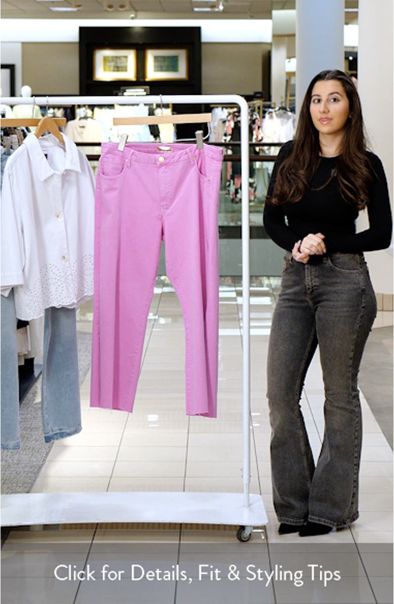 Meg Fab Ab Raw Hem High Waist Wide Leg Jeans, sales video thumbnail