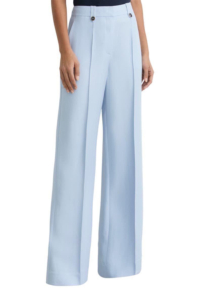 Magda Pleated Flared Pants, Main, color, BLUE
